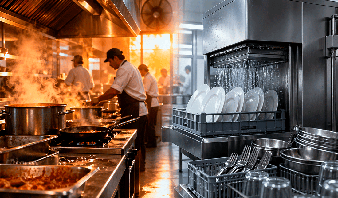 Calor + cocina: ¿Por qué necesitas un lavavajillas industrial confiable en temporada alta?